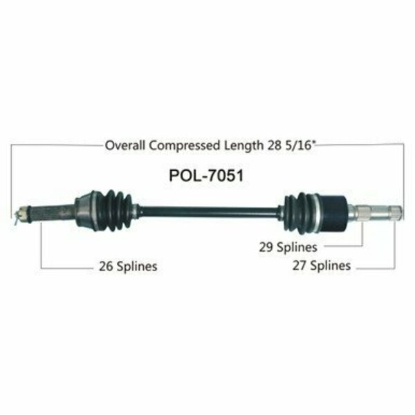 Wide Open OE Replacement CV Axle for POL REAR LEFT RANGER DIESEL 11-14 POL-7051